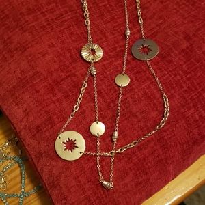 Time and Tru double strand gold necklace